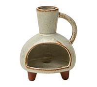 Sacred Wood Ceramic Incense Burner - Rustic Stove Ash Catcher | Enhance Your Meditation Space With This Rustic-style Ceramic Sacred Wood Incense Burner And Stove-shaped Ash Catcher Bowl