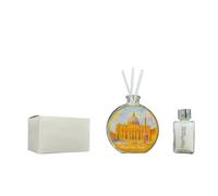 SACRI Round Glass Perfumer with Gold Details in Gift Box, Wedding Favours, Baptism, Communion, Confirmation, Graduation, Anniversaries and Useful Gifts (Basilica S. Pietro Roma 2)