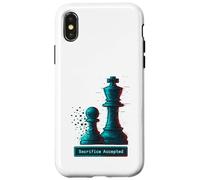 Sacrifice Accepted Chess King Pawn Glitch Art Chess Player Case for iPhone X/XS