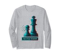 Sacrifice Accepted Chess King Pawn Glitch Art Chess Player Long Sleeve T-Shirt