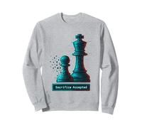 Sacrifice Accepted Chess King Pawn Glitch Art Chess Player Sweatshirt