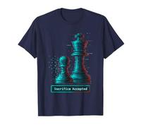 Sacrifice Accepted Chess King Pawn Glitch Art Chess Player T-Shirt