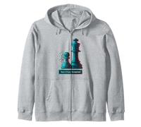 Sacrifice Accepted Chess King Pawn Glitch Art Chess Player Zip Hoodie