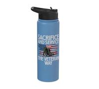 Sacrifice and Service The Veteran Way Veteran Stainless Steel Insulated Water Bottle