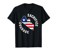 Sacrifice & Courage Liberia Map Flag Patriotic Independence Value Graphic T-Shirt, Men, Black, S