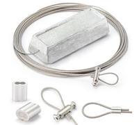 Sacrificial Zinc Marine Anode for Boat Lift and Dock Protection | Anti-Corrosion Zinc for Saltwater Pool | 2.2lbs with 20ft. 316 Stainless Steel Cable and 3 Crimps for Versatile Attachment (2.2lbs)