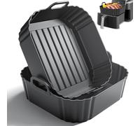Sactercon 8.5 Inch Square Silicone Air Fryer Liners 2 Pack, Reusable Air Fryer Basket Liners for Philips NA230/09, Ninja AF180UKCP, Chefman, Cosori, Uten Air Fryer 4.7-6.2 L