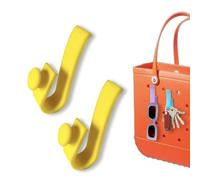 Sactulaz Hooks for Bogg Bags, Cup Holder Key Holder Sunglasses Holder Compatible with Tote Bag and Bogg Bag (Yellow)