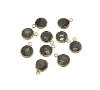 SACVXOKD Flesh Stone Pendants Section Roud Shaped Color DIY For Making Necklace Bracelets Earrings 5Pcs