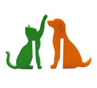 sacxi 2-Pack Cat and Dog Shape Shower Door Hooks - 3D Printed Over The Door Hangers for Towels, Robes, and Clothing - No-Drill Installation for Frameless Glass Doors
