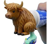 sacxi Hilarious Poop Toothpaste Dispenser - Cow & Dog Butt Themed Toothpaste Topper, Fun Bathroom Accessory for Kids and Adults (Brown Cow)