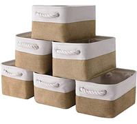 Sacyic Small Baskets for Organizing, [6 PCS] Collapsible Storage Baskets for Shelves, Storage Bins Boxes Cubes for Clothes Books