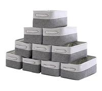 Sacyic Storage Baskets 10 Pack Fabric Baskets Foldable Storage Bins Decorative Baskets Cloth Storage Baskets Storage Foldable Storage Bin with Rope