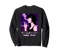 Sad Anime Girl Game Over Japanese Aesthetic Vaporwave Sweatshirt