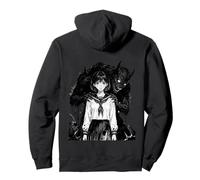 Sad Anime Girl Horror Manga Dark Fantasy Aesthetic Gothic Pullover Hoodie