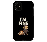 Sad Baby Monkey Meme with an Orange Toy I'm Fine Case for iPhone 11
