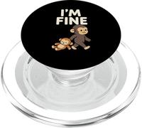 Sad Baby Monkey Meme with an Orange Toy I'm Fine PopSockets PopGrip for MagSafe