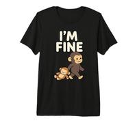 Sad Baby Monkey Meme with an Orange Toy I'm Fine Premium T-Shirt