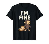 Sad Baby Monkey Meme with an Orange Toy I'm Fine T-Shirt