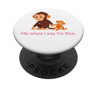 Sad Baby Monkey Punch Me When I Say I'm Fine PopSockets Adhesive PopGrip