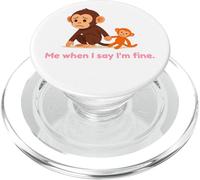 Sad Baby Monkey Punch Me When I Say I'm Fine PopSockets PopGrip for MagSafe
