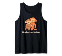 Sad Baby Monkey Punch Me When I Say I'm Fine Tank Top