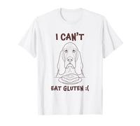 Sad Basset Hound I Can't Eat Gluten Staring at A Bread T-Shirt