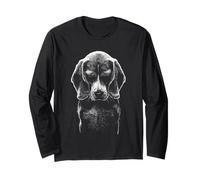 Sad Beagle Meme Emotional Dog Minimalist Sketch Art Graphic Long Sleeve T-Shirt