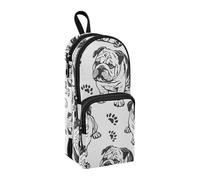 Sad Bulldog Pencil Case, Big Capacity Pen Bag with Compartment Students Schoolbag Shape Stationery Organizer Pencil Pouch Marker Case for School Office Work