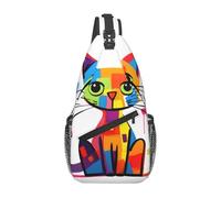 Sad Cat Pattern Crossbody Bag - Lightweight Casual Travel Shoulder Bag