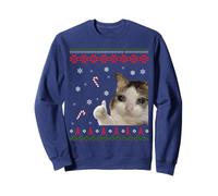 Sad Cat Thumbs Up Meme Ugly Christmas Sweatshirt