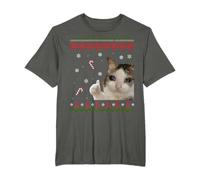 Sad Cat Thumbs Up Meme Ugly Christmas T-Shirt