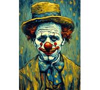 Sad Clown 1 RED173 A6 Poster on Canvas - Borderless Movie Art Cult Film Images Classic Iconic 70s 80s 90s Vintage Retro Home Wall Decor Pictures Printing Modern Artwork Aesthetic Reproduction