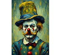 Sad Clown 2 RED174 A5 Poster on Canvas - Borderless Movie Art Cult Film Images Classic Iconic 70s 80s 90s Vintage Retro Home Wall Decor Pictures Printing Modern Artwork Aesthetic Reproduction