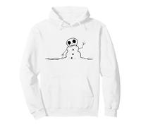 Sad Creepy Cute Melting Snowman. Goth Emo Winter Christmas Pullover Hoodie