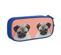 Sad Dog Large Capacity Double Layer Pencil Case For Students,Customizable Full Print Polyester Fabric Organizer-School, Office, Travel Makeup Pouch