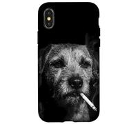Sad Dog Smoking Jack Russel Terrier Y2K Graphic Case for iPhone X/XS