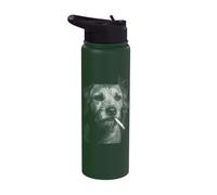 Sad Dog Smoking Jack Russel Terrier Y2K Graphic Stainless Steel Insulated Water Bottle