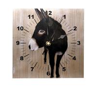 Sad donkey Square Wall Clock Battery Operated Silent Non Ticking Wood Clock Number Wall Clocks for Living Room Decor
