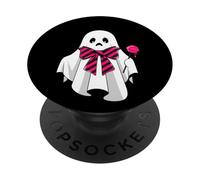 Sad Emo Ghost Pink Bow Lollipop Halloween PopSockets Adhesive PopGrip