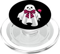 Sad Emo Ghost Pink Bow Lollipop Halloween PopSockets PopGrip for MagSafe