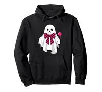 Sad Emo Ghost Pink Bow Lollipop Halloween Pullover Hoodie
