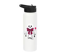 Sad Emo Ghost Pink Bow Lollipop Halloween Stainless Steel Insulated Water Bottle
