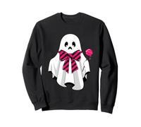 Sad Emo Ghost Pink Bow Lollipop Halloween Sweatshirt