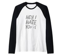 Sad Face Symbol I Hate You Quote I Hate You Meme I Hate You Raglan Baseball Tee
