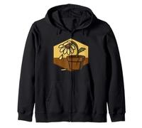 Sad Flower in Broken Pot Grunge Aesthetic Retro Vibes Zip Hoodie