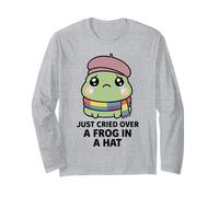 Sad Frog Meme Crying Kawaii Frogs Aesthetic Long Sleeve T-Shirt