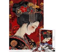 Sad Geisha Poster Jigsaw Puzzles 1000 Piece for Adults Enhance Focus for Better Performance Quiet Soothing Playtime Fun (50x75cm)