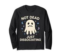 Sad Ghost Ghost Humor Anxiety Ghost Mental Health Funny Long Sleeve T-Shirt