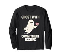 Sad Ghost Ghost Humor Anxiety Ghost Mental Health Funny Long Sleeve T-Shirt